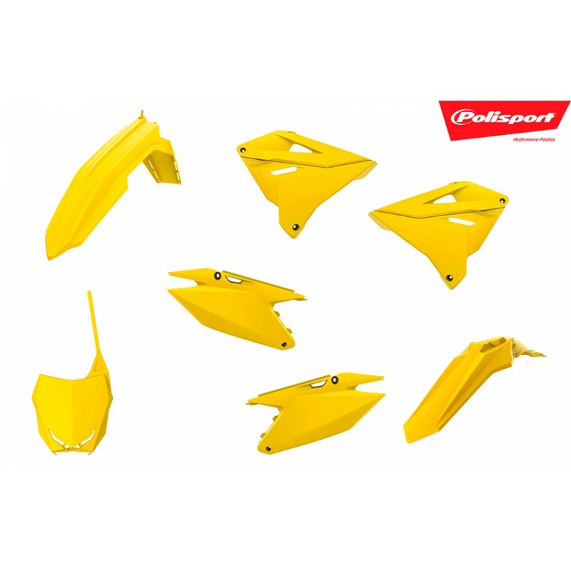 POLISPORT KOMPLET PLASTIKÓW RESTYLING SUZUKI RM 125/250 `01-`08 NA RMZ 2019 KOLOR ŻÓŁTY RM01